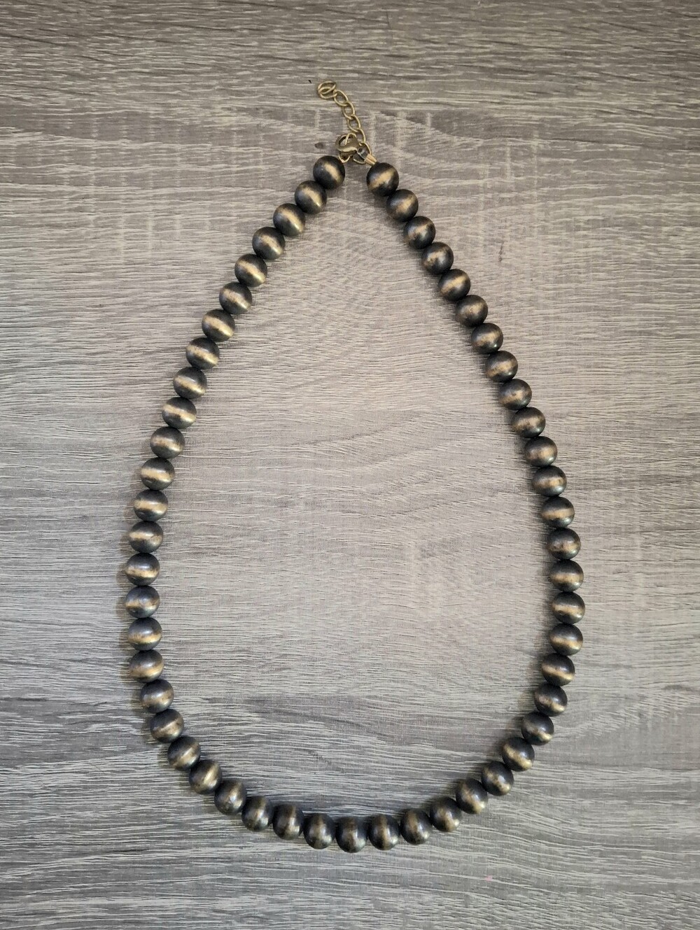 Necklace Brass 6mm Pearls 20"-22"